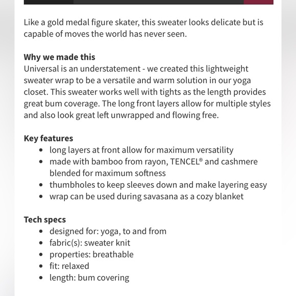 Lululemon Universal Wrap - Picture 7 of 12